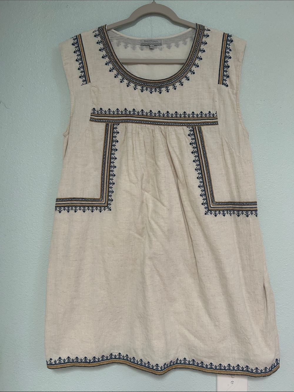Cost Plus World Market Embroidered Tunic Dress